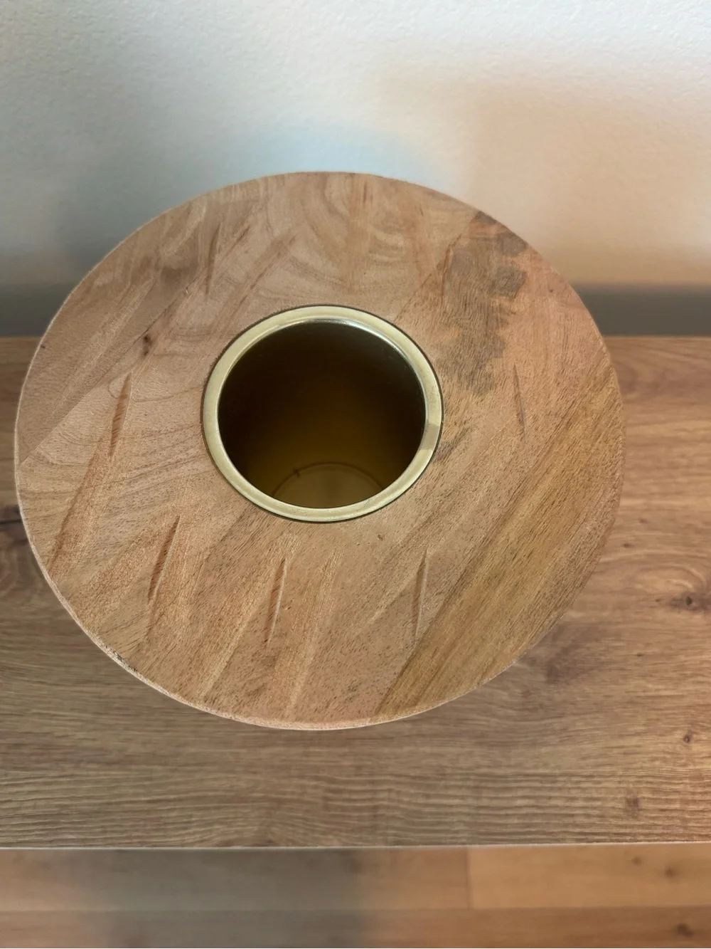 West Elm Ives Wood Flower Art Vase Home Decor Mango Wood NEW Rustic Artisan